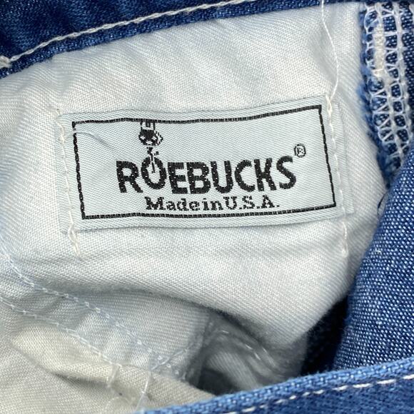 ROEBUCKS Jeans Mens 38x32 Denim Utility Carpenter Work Cotton Blend Blue USA Vtg - Picture 4 of 11